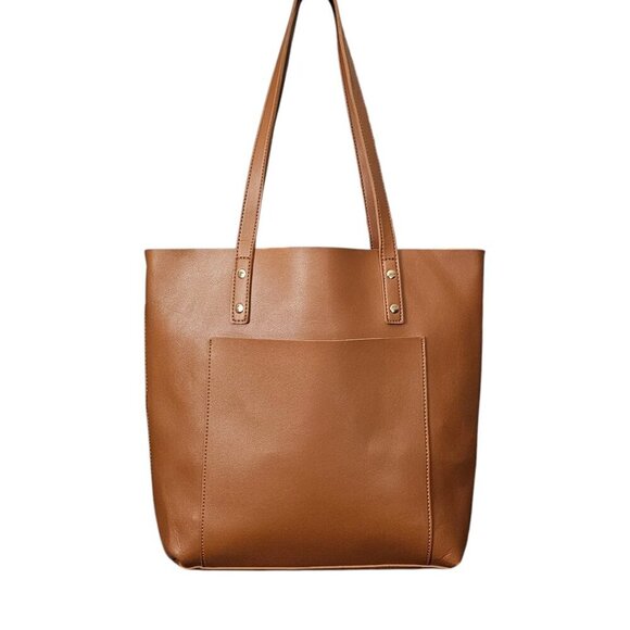 Henny + Lev DANIELLE New Vegan Leather Everyday 2-in-1 Tan Tote Shoulder Bag - Picture 3 of 12